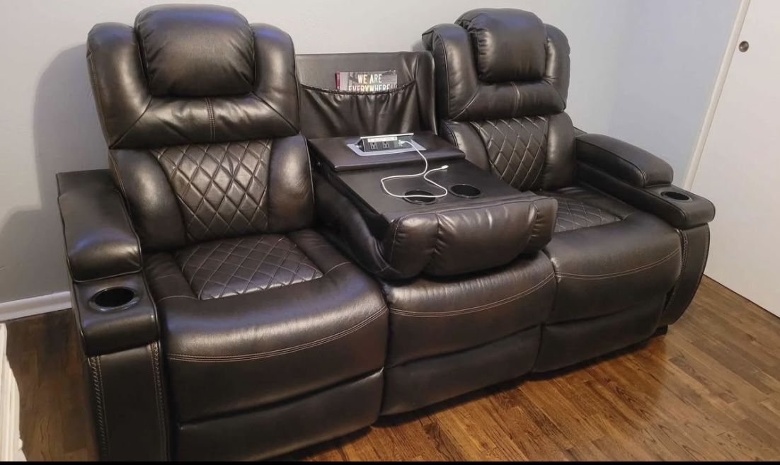 Dual Power Recliner Sofa