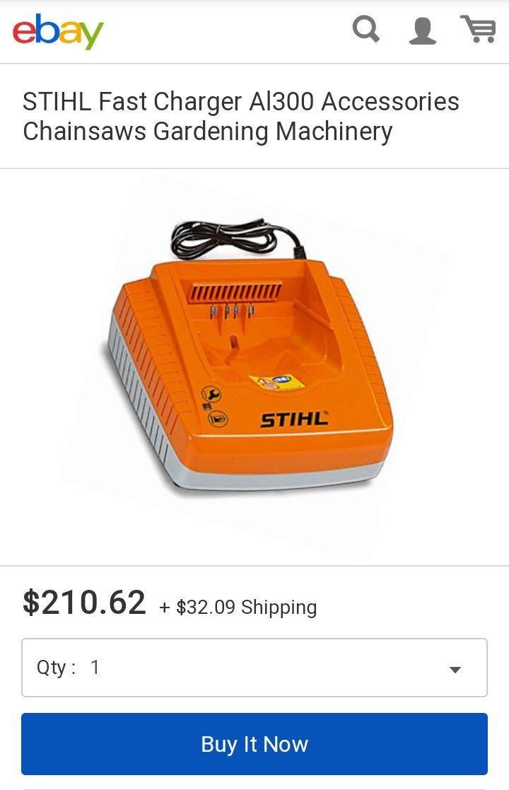 STIHL Ap 300 battery charger and 3 batteries