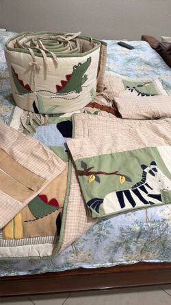 Zanzibar crib bedding set plus decorative wall hanging