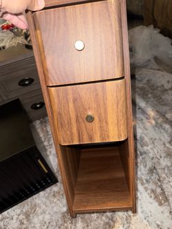 RIALTO- NEW Slim Wood Grain 2-Drawer Nightstand