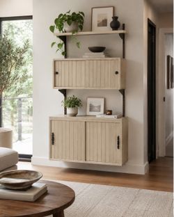 Mid Century Modern Vintage Modular Floating Wall Unit – Bookcase