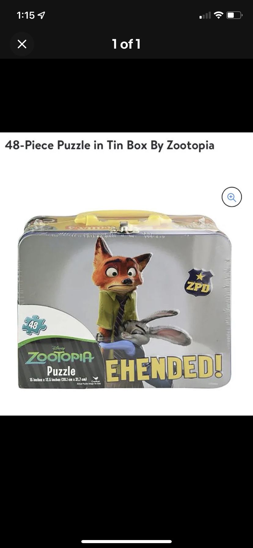 zootopia lunch box + 48 pieces puzzle