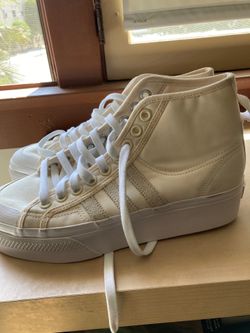 Adidas Nizza platform mid cloud ivory white size 6.5 size 9