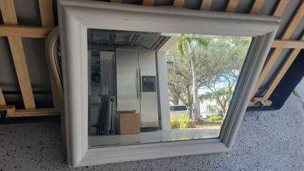White frame wall  mirror