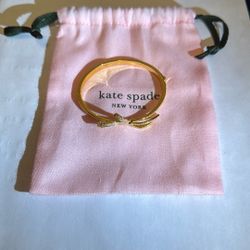 Kate Spade New York Gold Bow Bangle Bracelet with Dust Bag 