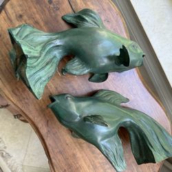 Bronze Dancing Beta Koi Japanese Fish Garden Fountain Spitters