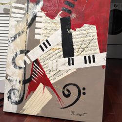 Music, evidenced by piano keys and clef symbols.