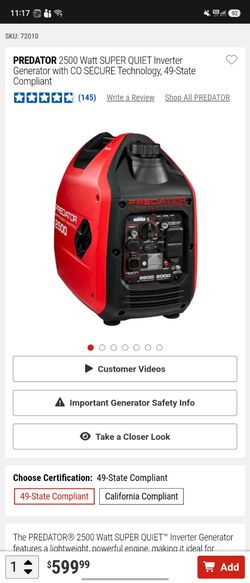 Generator -Predator 2500- new (open box)