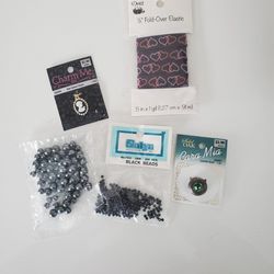 New With Tags/ In Bags Lot Of Beads, Elastic And Charms 