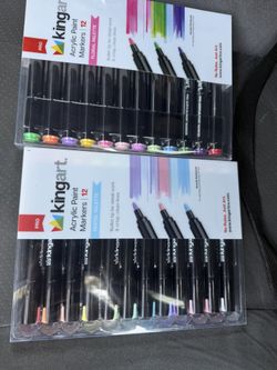 New acrylic paint markers king art 12 color set