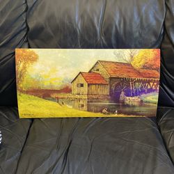 Vintage Mill Stream By Robert Wood Art Lithograph Read…