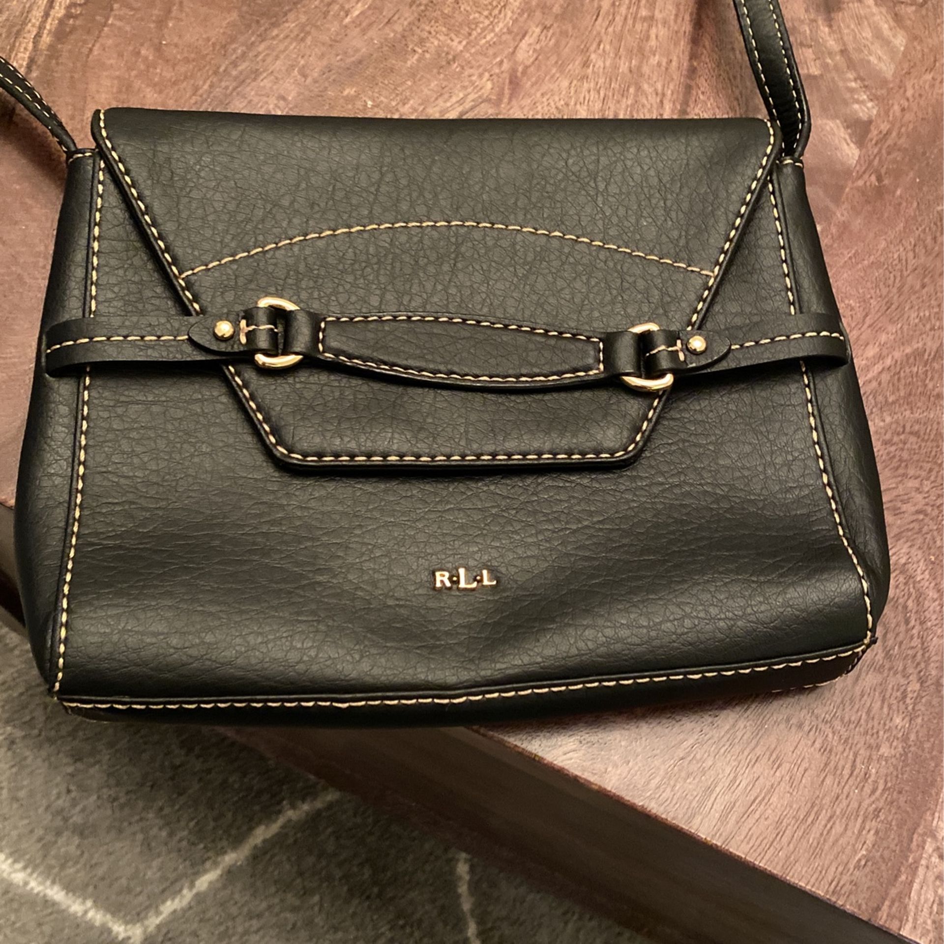 Ralph Lauren Shoulder Bag, Small, Black One Sipper Pocket 