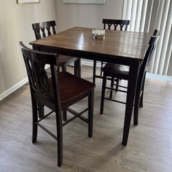 Wooden Square Table With 4 Chairs Included 