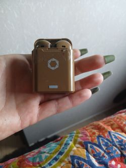 Gold Wireless Earbuds with Charging Case