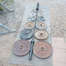 245lbs Olympic Weights+ 45lb Barbell 