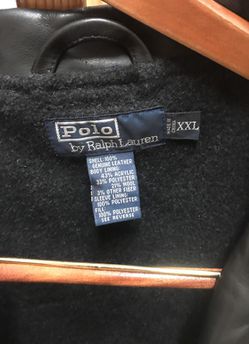Black Ralph Lauren polo leather coat Thumbnail