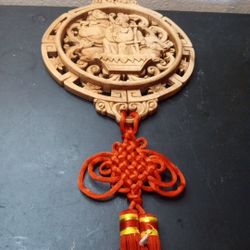 EXQUISITE Carved Rosewood 8" Chinese Applique Wall Decor

