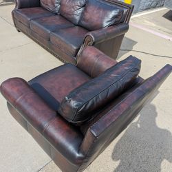 Leather Sofa And Chair By Bernhardt 