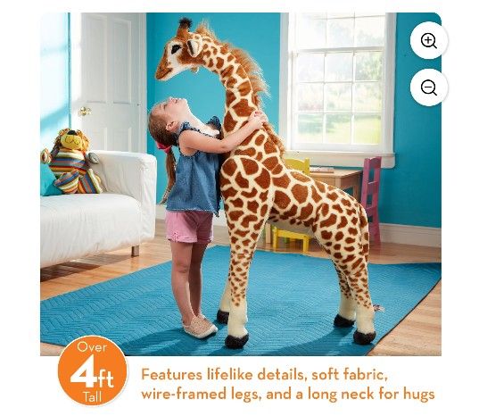 Melissa & Doug Giant Giraffe - Lifelike Plush Stuffed Animal (over 4 feet tall)