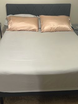 Bed with queen size mattress