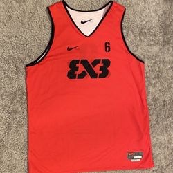 RARE Nike FIBA 3x3 Reversible Basketball Jersey #6 Red White Size 2XL
