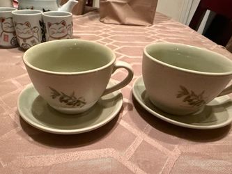 Ceramic Cup and Saucer Set of 2