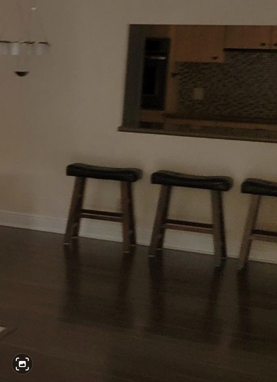 3 Bar Stools,leather Top