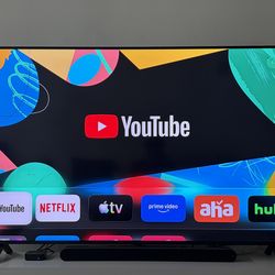 LG QNED 75” TV with soundbar + TV stand