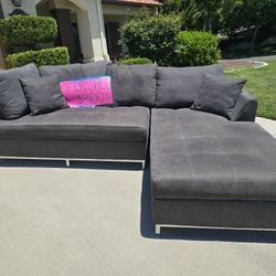 Dark Gray Sectional Sofa Set 