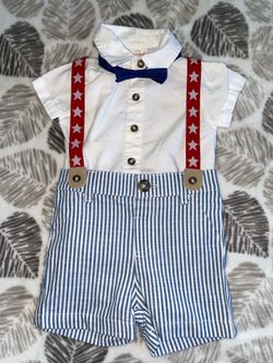 New Cat & Jack 6-9 months baby boy 4th of July outfit
