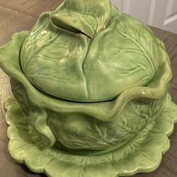 Ceramic Mold Vintage 3 Piece Lettuce Cabbage Bowl Set