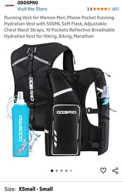 Running Hydration Vest Phone Pocket Running with 500ML Soft Flask XS-S