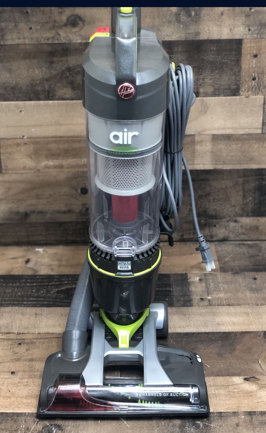 Hoover Air Steerable Bagless Upright - Bagless - 14 ft Cleaning Width - 30 ft Cable Length - 12 ft Hose Length - HEPA - AC Supply - 11 A SERIOUS PEOPL