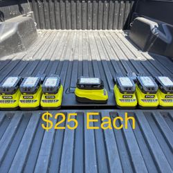 RYOBI ONE+ 18V Lithium-Ion 2.0 Ah Battery & Charger Starter Kit **$25 Each, FIRM PRICE**