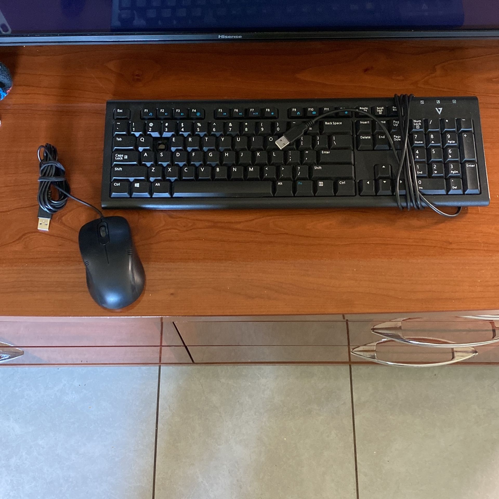 Plain Black Keyboard & Mouse Set