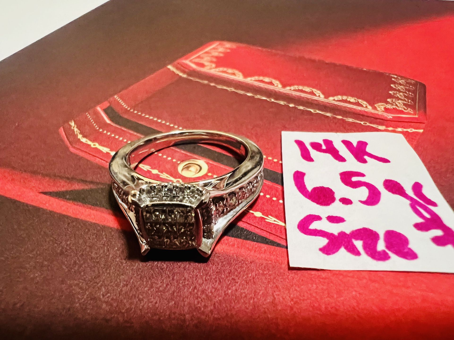 14K Solid Gold Diamonds Wedding Ring Size 7 