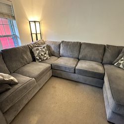 Grey Couch, Very Big With Movable Leg Rest (BEST OFFER)