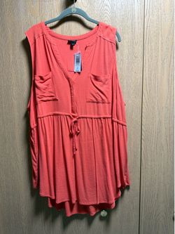Torrid size 3 nwt Emma Babydoll Rayon Slub Tie Waist Sleeveless Tunic Top