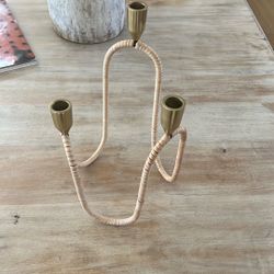 Rattan Wrapped Taper Candle holder