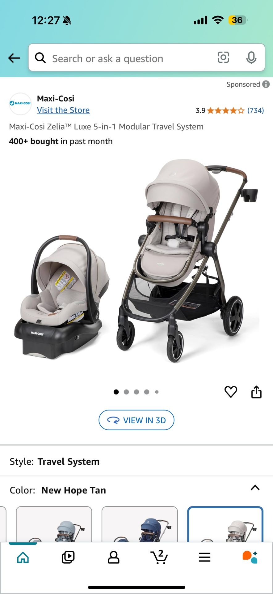 Bnew Maxi cosi Travel System Stroller