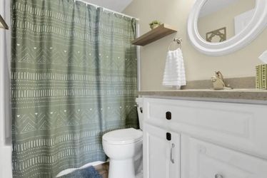 Home Focus • Modern Boho Fabric Shower Curtain