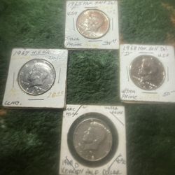 Lot Of 4 40% Silver Kennedy Half Dollar Coins(makeAoffer) 