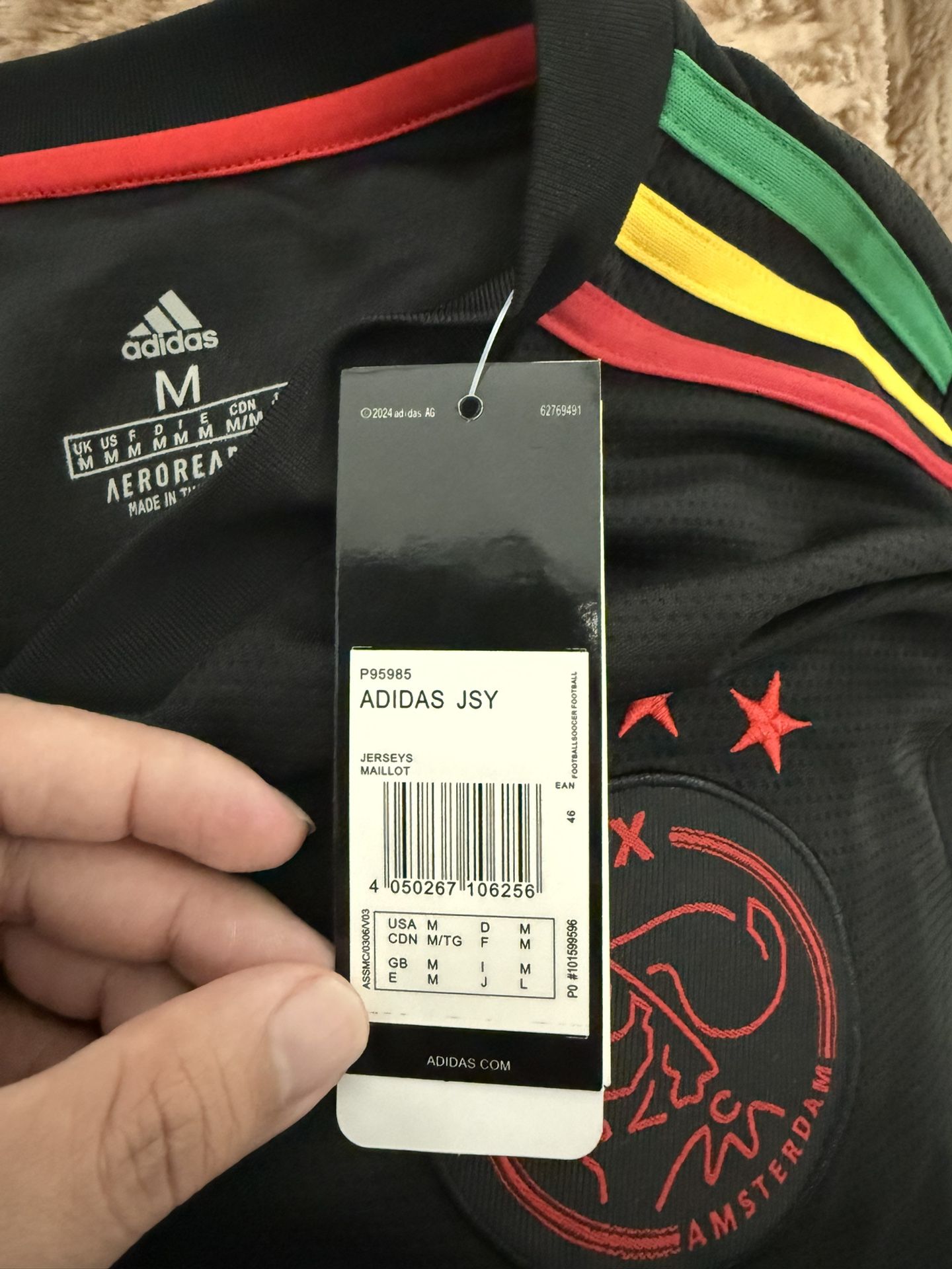 AJAX AMSTERDAM ADIDAS 2021 2022 Rasta third Kit Jersey Men's clothing