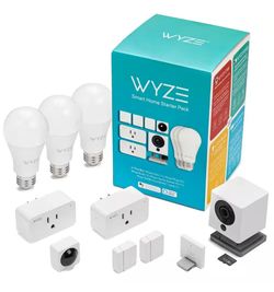 Smart Home Starter Bundle Includes Camera, Contact Sensor (2), Motion Sensor, Bulb (3), Plug (2), SD