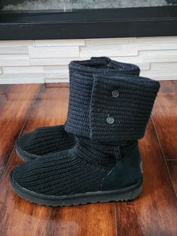 UGG Classic Cardy Knit Boots Black Women’s Size 11