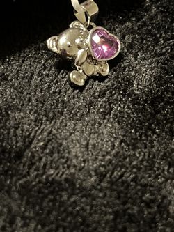 Ruby Aura Quartz  Bear Pendant 