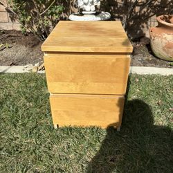 Light Wood 2-Drawer Nightstand