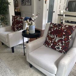 Set of 2 Beige Accent Chairs