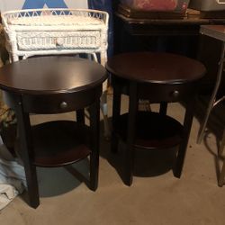 2 Dark Brown End Tables