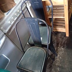 X2 Black steel chairs